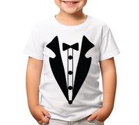 D&T Tuxedo Childrens Fancy Dress Funny Boys Girls Teen Kids T-Shirts #TA-56 White 2-3 Years
