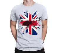 D&T Union Jack Abstract Great Britain British UK Flag Mens Womens T-Shirts Top#TA-56 White XL