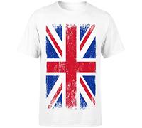 D&T Union Jack British Flag Great Britain Queens Jubilee T Shirt Gift #P1#OR England Flag 02 White XL