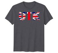 D&T Union Jack T-Shirt for Men & Women, UTK Unite The Kingdom British UK Flag Graphic Tee, Great Britain Patriotic Souvenir Shirt 2XL Dark Heather