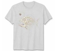 D&T Unisex Bone Fish Weird Skeleton Tshirt Funny Anatomy Fishing Graphic Tee