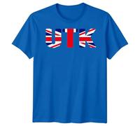D&T UTK Union Jack T-Shirt for Men & Women | Unite The Kingdom T Shirt Great Britain British Flag Pride Graphic Tee | Unisex Patriotic Souvenir Top XL Royal Blue