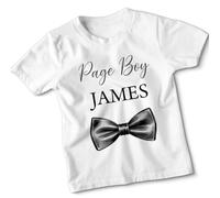 D&T Will You Be Our Page Boy Kids Tshirt Proposal Wedding Son Toddler New Baby Boys 7-8 Years White