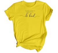 D&T Women Be Kind Mental Health Awareness T-Shirt Top Anxiety Wellness Emotional #MHA - 10 Yellow