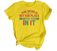D&T Womens Better Place Mental Health Awareness T-Shirt Top Anxiety Emotional Wellness Gift #MHA - 16 Yellow