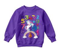 D&T World Book Day Girls Unicorn With Rainbow National Numeracy Number Day Maths Day Ideas Jumper Sweatshirt for Kids #ND 5-6 Years