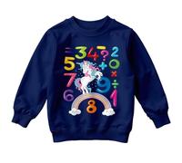 D&T World Book Day Girls Unicorn With Rainbow Number Day Maths Day Ideas Jumper Sweatshirt for Kids #ND 9-11 Years