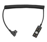 D Tap Male to 4 Port D-Tap Female Splitter Adapter Power Coiled Cable Compatible with ARRI RED Cameras, TILTA, Steadicam, IDX, V Mount Battery, with 1/4" Mounting Screw and Indicator Light, 59“