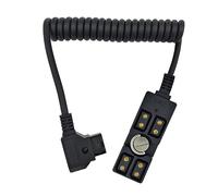 D-Tap Male to 4 Port Female Splitter Power Cable Hub Connector Suitable for Anton Bauer V-Mount ARRI RED Camera TILTA Steadicam IDX Battery, Straight Cable for D-Tap Outputs