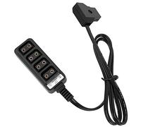 D - Tap Splitter Cable, Photography Power Supply, 1 to 4 D - Tap Male Plug to Female Socket Board, 60cm Straight or 100cm Spring Coiled Cable for Multiple Camera Accessories, Light (straight line)