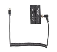 D Tap to Dual Sided NP F Dummy Battery Power Adapter Type C Output 5 12V 36W with Detachable Spring Cable for Field Monitors LED Lights Wireless Video (Type-C to DC Cable)