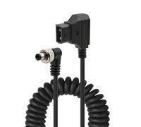 D-Tap to Locking DC 5.5x2.1mm / 2.5mm Coiled Monitor Power Cable Suitable for Atomos Ninja V Shogun PIX-E7 PIX-E5 Hollyland Mars 400S Blackmagic Video Assist SmallHD 702, 16"-40"