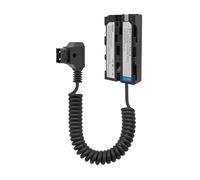 D-Tap to NP-F550 Dummy Battery Coiled Power Cable, Compatible with Sony NP-F550/570/770/970, Atomos Ninja V, Shogun Monitor, LED Lights, V-Mount/Gold-Mount Batteries, 32"