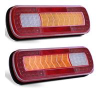 D-TECH 2 Pcs 9-30V E-Mark Approval Led Trailer Tail Light Brake Light Reverse Fog Light Dynamic Turn Indicator Lamp Ip67 Waterproof For Truck Lorry Rv Caravan Motorhome Van Tractor