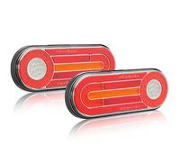 D-TECH 2pcs Led Trailer Rear Lights,Brake Light,Reverse Fog Light,Neon effect Tail light,Dynamic Turn Signal Indicator Lamp Truck Lorry RV Caravan Motorhome Vans Tail light(L+R),ECE Approval