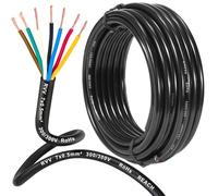 D-TECH 7 Core Trailer Cable 10M, Trailer Lighting Cable 7 Pin,Vehicle Cable For Trailer Caravan, 7 Pin Cable For Trailer Plug Socket, 80V 24V 12V 7 Core Automotive Cable 0,5mm²