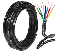 D-TECH 8 Pin Trailer Cable 10M, Trailer Lighting Cable 8 Core,Vehicle Cable For Trailer Caravan, 8 Core Cable For Trailer Plug Socket, 80V 24V 12V 8 Pin Automotive Cable(7x0,5 mm²+1x1 mm²)