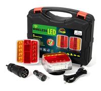 D-TECH LED Wireless Trailer Lights Magnetic 12V 24V Rechargeable LED Trailer Tail Light Kit,ECE Approved Cable Less LED Magnetic Trailer Rear Lights,Cable Free Tractor Light,Wireless Truck Tail Light