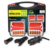 D-TECH Magnetic Wireless LED Trailer Rear Lights 12V 24V Radio Taillight Magnetic lights for Trailer,Caravan, Truck, Tractor, Agricultural vehicles,Waterproof Rechargeable Cordless Trailer lights LED
