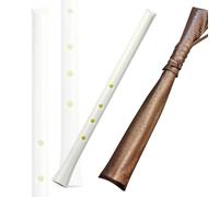 , D-Tube Five-Hole Shakuhachi Instrument, Not Easy To Crack, Japanese Instrument, Two Pieces Can Be Splice Design, Surface Beautiful Pattern, Suitable For Professional Pl,White