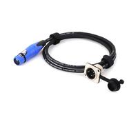 D-Type 5Pin XLR Male Panel Mount to Female Connector Pass Through Shie-ed Cable, Thru Converter for Microphone(Blu,2.98M)