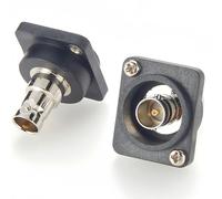 D Type BNC Female to Female Feed Through Connector Chassis Panel Mount Socket Adapter Compatible Neutrik NBB75DFI Switchcraft EHBNC2BPKG