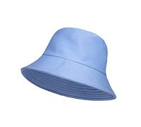 D&U DIRECT LTD Plain Bucket Hat Fishing Hat 56-58cm Soft Cotton Unisex Windproof Wide Sun Cap for Hiking Camping Hunting Traveling Fishing (Sky Blue)