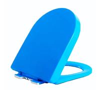 D/U-Shape Slow Close Toilet Seat with Adjustable Fit Quick-Release Plate for Easy to Install and Clean, Quiet Close, Top Fixing, Polypropylene (PP) Materials, Sky Blue, 44.5x36cm