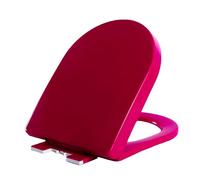 D/U-Shape Slow Close Toilet Seat with Adjustable Fit Quick-Release Plate for Easy to Install and Clean, Quiet Close, Top Fixing, Polypropylene (PP) Materials, Purple, 44.5x36cm