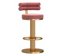 d Velvet Bar Stool with Back and Footrest 360° Swivel Counter Chair Height Kitchen Island Seating Modern Round Design for Home Bar