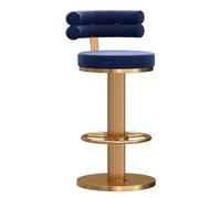 d Velvet Bar Stool with Back & Footrest - 360° Swivel Kitchen Counter Chair Mechanical Lift Round Design for Island & Home Bar