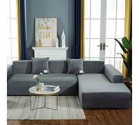 d Velvet Sofa Cover Stretch Plush Slipcover Elastic NonSlip Furniture Protector for Corner Couch 2Piece Set Soft Sofa Protector Easy to Install