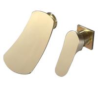 d Wall Mounted Bathroom Sink Faucet, Single Handle Waterfall Mono Tap for Above Counter Basin, Anti-Splash All Copper Mixer Taps