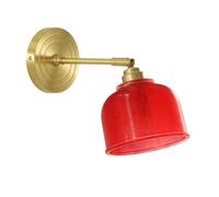 d Wall Sconce, Brushed Brass Retro Wall Lamp Mid Century Modern Wall Sconces Lighting with Glass Lampshade, 180 Degree Adjustable Indoor Wall Lighting for Hallway Bedroom Living Room Stair