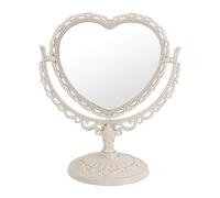 D&X 7-Inch Lovely Heart Mirror 360 Degree Rotation Double Sided Magnifying Makeup Vanity Mirror I Bathroom Bedroom Vanity Mirror I Cute Vintage Mirror(Beige, Heart-Shaped)