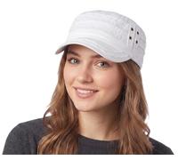 D&Y Unisex Cotton Distressed Layered Frayed Cadet Military Cap - white - One Size