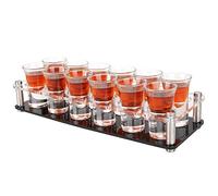 D&Z 1 Ounce Shot Glass Set with Tray, 12 Shot Glasses for Tequila/Vodka/Whiskey/Cocktail, Unique and Convenient Serving Tray - Easily Organize More Attractive Gatherings, Ideal 21st Birthday Gifts