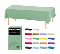 D&Z Plastic Table Cloth Disposable, 12 Pack Sage Green Rectangle Tablecloth Individually Wrapped for Indoor&Outdoor, 54 x 108 Inch Table Cover for Party, Picnic, Birthday, Wedding & Dinner