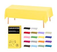 D&Z Plastic Table Cloth Disposable, 12 Pack Yellow Rectangle Tablecloth Individually Wrapped for Indoor&Outdoor, 54 x 108 Inch Table Cover for Party, Picnic, Birthday, Wedding & Dinner