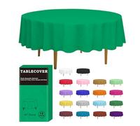 D&Z Plastic Tablecloth Disposable, 12 Pack Green Table Cloth Individually Wrapped for Indoor&Outdoor, On-The-Go 84” Table Cover for Round Table Ideal for Party, Picnic, Birthday, Wedding and Dinner