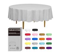 D&Z Plastic Tablecloth Disposable, 12 Pack Individually Wrapped for Indoor & Outdoor, 84" Round Table Cover Ideal for Party, Picnic, Birthday, Wedding and Dinner