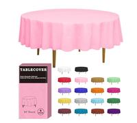 D&Z Plastic Tablecloth Disposable, 6 Pack Pink Table Cloth Individually Wrapped for Indoor & Outdoor, On-The-Go 84” Table Cover Ideal for Party, Picnic, Birthday, Wedding and Dinner