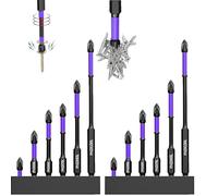 D1 Anti-Slip and Shock-Proof Bits with Phillips Screwdriver Bits, 6/12-Piece Phillips Magnetic Screwdriver Bit Set for Power Screwdriver Impact Drill (2 Pcs)