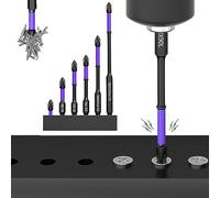 D1 Anti-Slip and Shock-Proof Bits with Phillips Screwdriver Bits-Upgraded High Hardness and Strong Magnetic Bit,1/4 Inch Hex Shank Cross Impact Driver Bit Set,Non-Slip Screwdrivers Bits (6Pcs/Set)