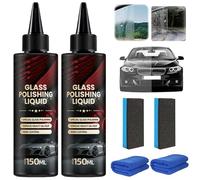D1 Glass Polishing Liquid, 2PCS Auto Glass Scratch Remover, Glass Polish Compound, Car Oil Film Remover Fluid, Ultimate Paint Restorer, Eliminates Coatings, Waxes