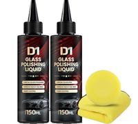 D1 Glass Polishing Liquid,Glass Polishing Compound D1,Auto Glasss Scratch Care Polishing Fluid,Remove Swirls, Scratches,Wiper Marks,Water Spots (2PCS)