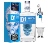 D1 London Dry Gin 70cl 40% ABV with Jigger & Pourer - 2025 GinGuide Gold Martini Award - Traditional Juniper Lead, Citrus Style & Nettle Undertone Premium Gin Gift Set for Men & Women
