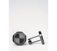 D1 MILANO Chrome-Plated Steel Cufflinks with Rounded Shape and Engraved Logo - Size: OS - male