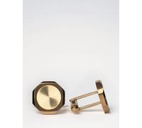 D1 MILANO Chrome-Plated Steel Cufflinks with Rounded Shape and Engraved Logo - Size: OS - male