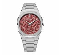 D1 Milano D1-UTBJ33 Women's Digital Quartz Watch with Leather Strap, Silver Tone, Jewellery